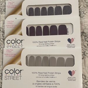Color Street Purple and Grey Nail Polish Strips